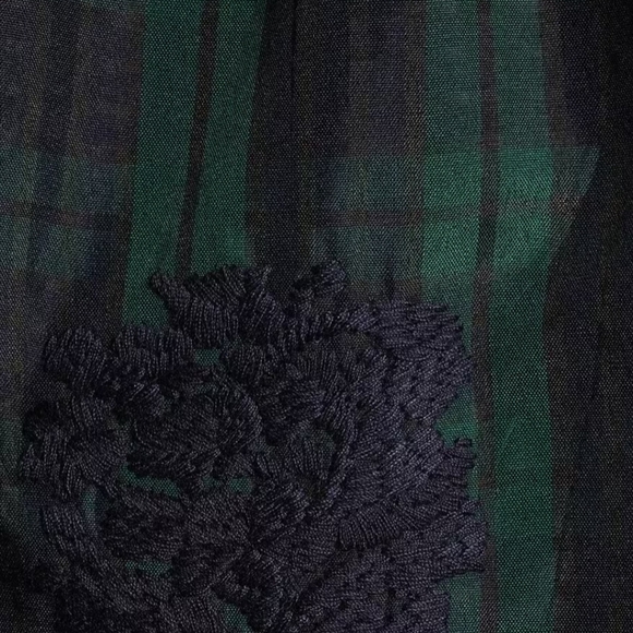 J.Marie Joyce Embroidered Ruffle Neck Cap Sleeve Plaid Top - Picture 11 of 12